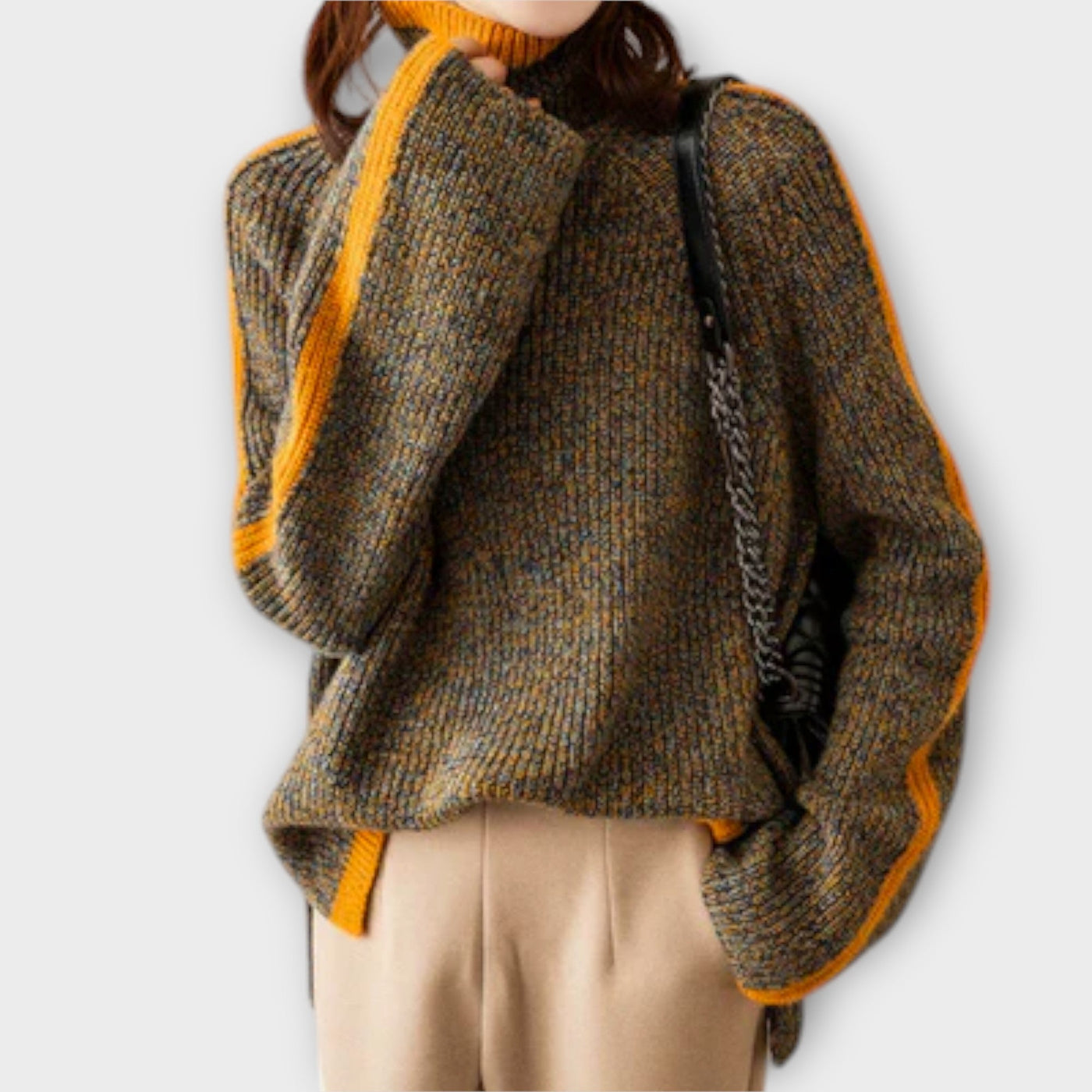 Breseis - Pull vintage à col roulé