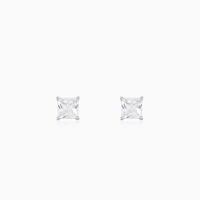 Silver Classy Zirconia Stud For Him
