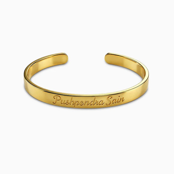 Golden Personalised Classic Kada For Him