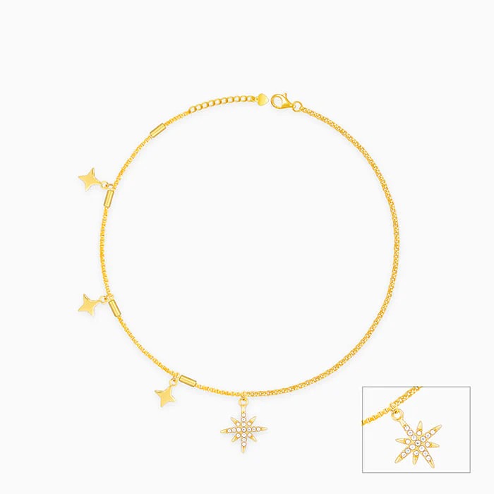 Golden North Star Anklet