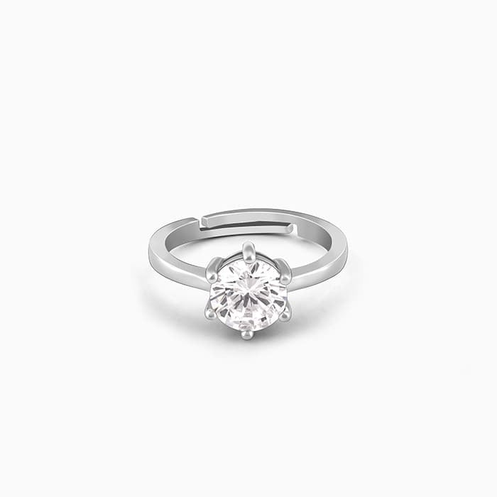 Silver Zircon Vintage Ring