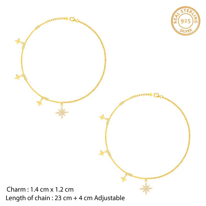 Golden North Star Anklet