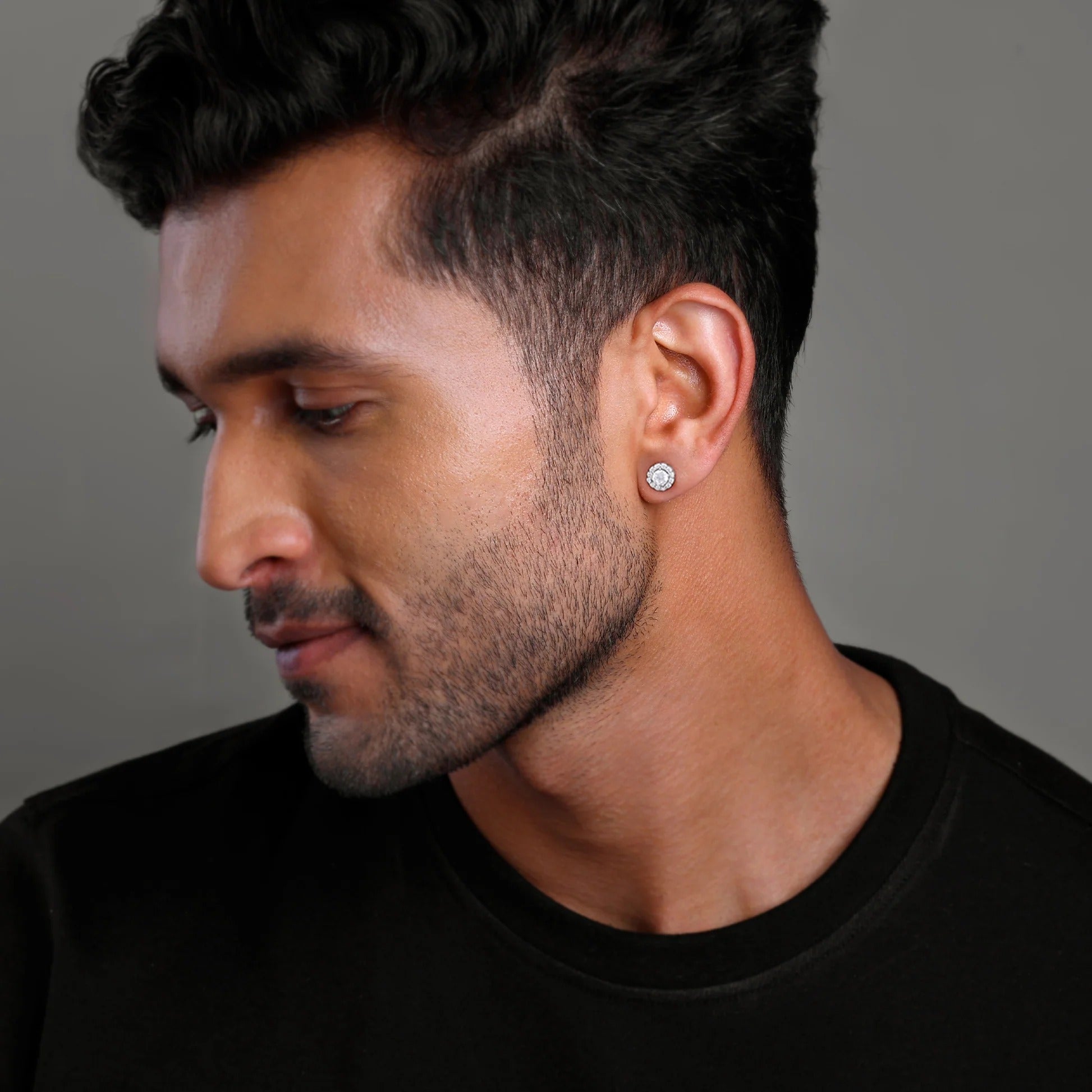 Silver Eclat Stud For Him