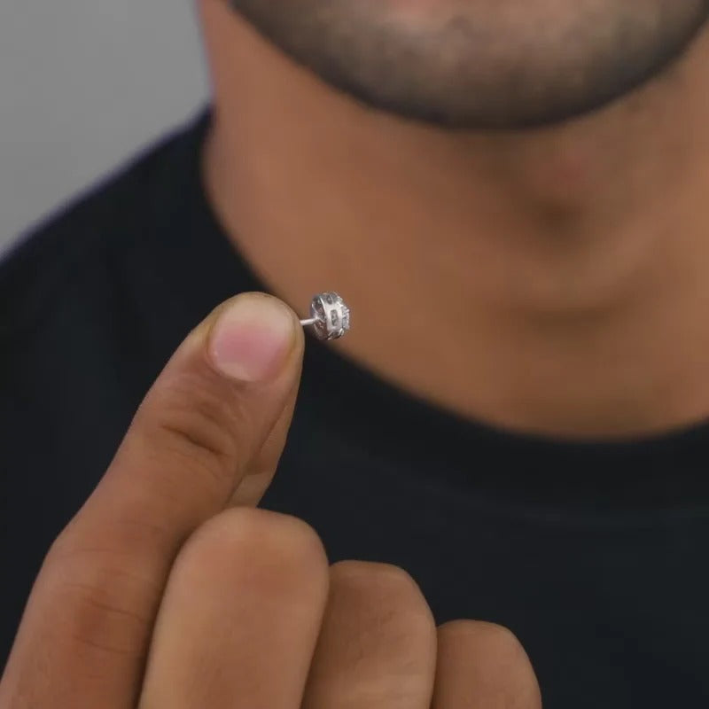 Silver Eclat Stud For Him