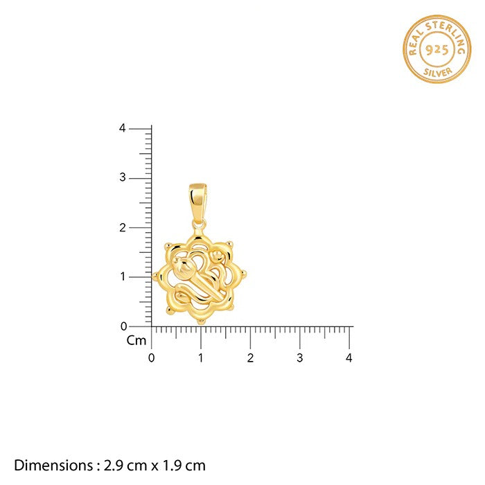 Golden Hanuman Gada Pendant With Box Chain