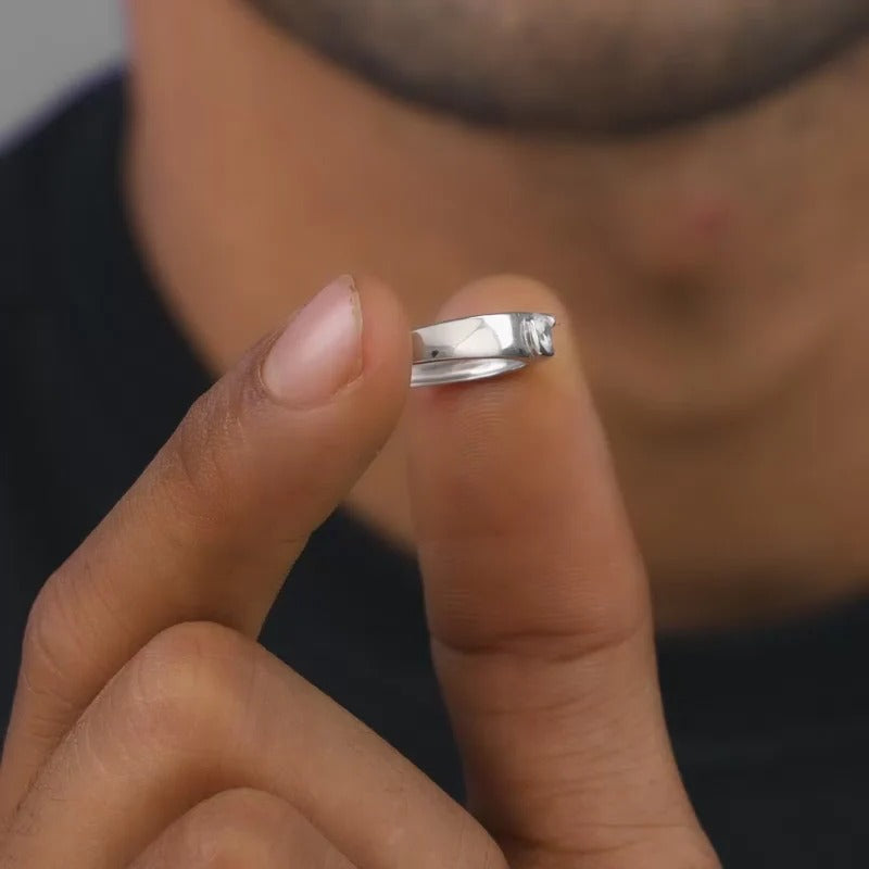 Silver Fibonacci Flow Ring