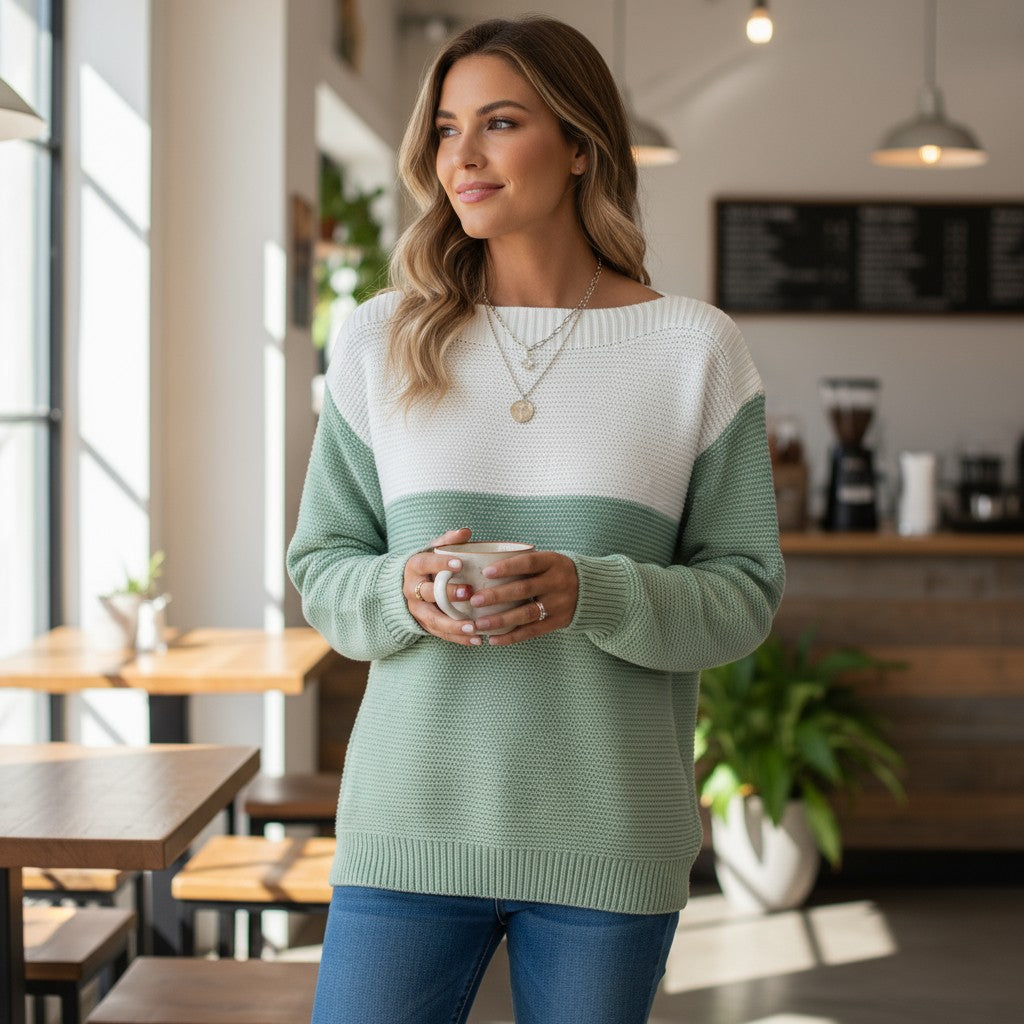 Aurora - Elegant Patchwork Sweater